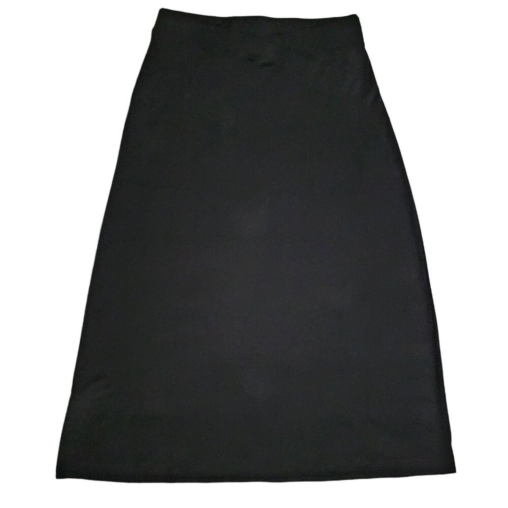 ECI New York Women's Solid Black Criss-Cross Pull-On Maxi-Length Skirt Sz Large - Picture 3 of 10